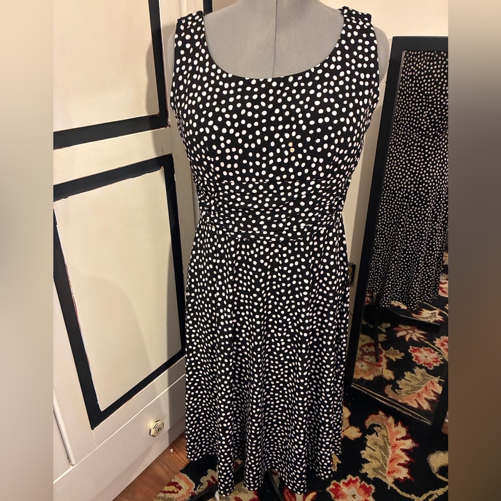 Black & White Polka Dot Dress (Perceptions - Petite)